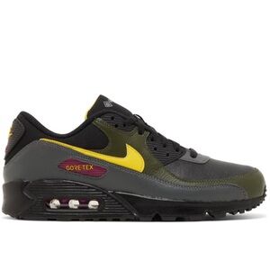 Mens Nike Air Max 90 GTX Gore-Tex Blk Tour Yellow Crgo Khaki 10.5